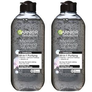 GARNIER SKINACTIVE BUNDLE of 2. Micellar Cleansing Jelly Water with CHARCOAL.